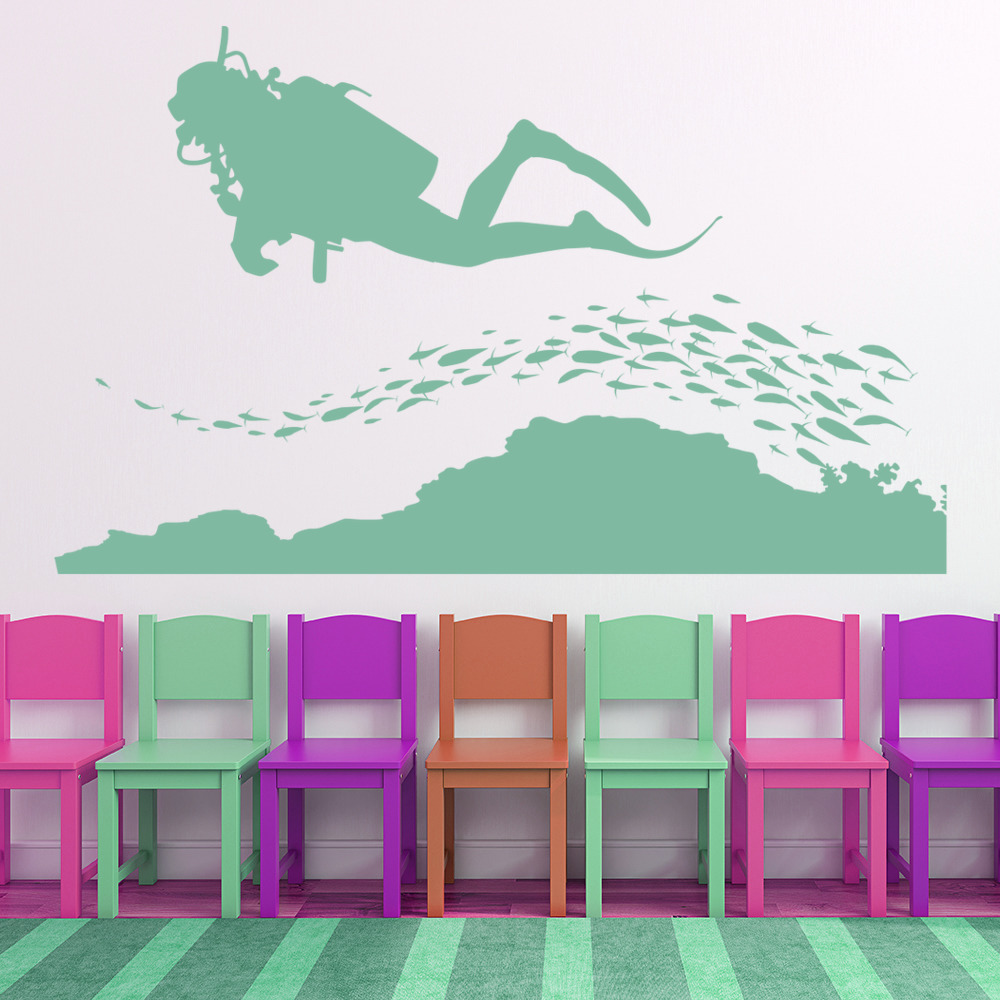 Scuba Diving Under The Sea Wall Sticker | Icon Wall Stickers